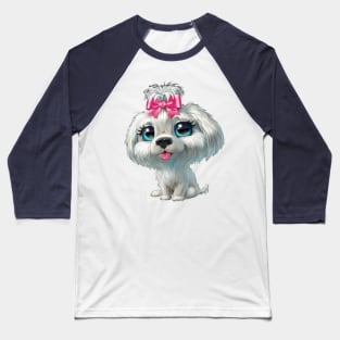 White puppy, sitting Baseball T-Shirt